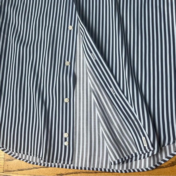 Neiman Marcus Black and White Striped Dress Shirt - Picture 8 of 12